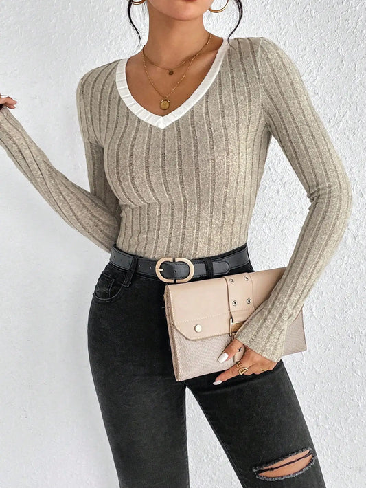Sexy Knit Top Long Sleeve