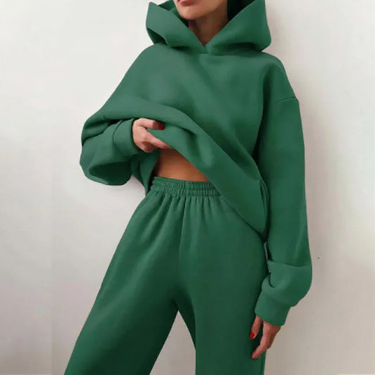 Plus Size Long Sleeve Sweatshirt And Pants Set