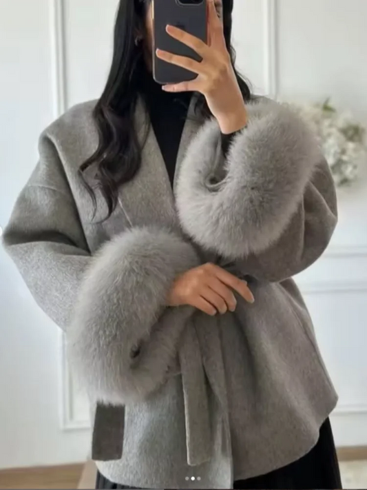 Refined Wool Wrap Coat